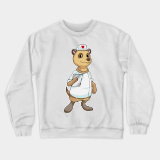 Meerkat as Nurse with Heart Crewneck Sweatshirt